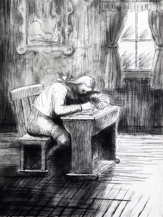 § Henry Moore (1898-1986) Girl doing homework III, 1974, 10 x 8in.